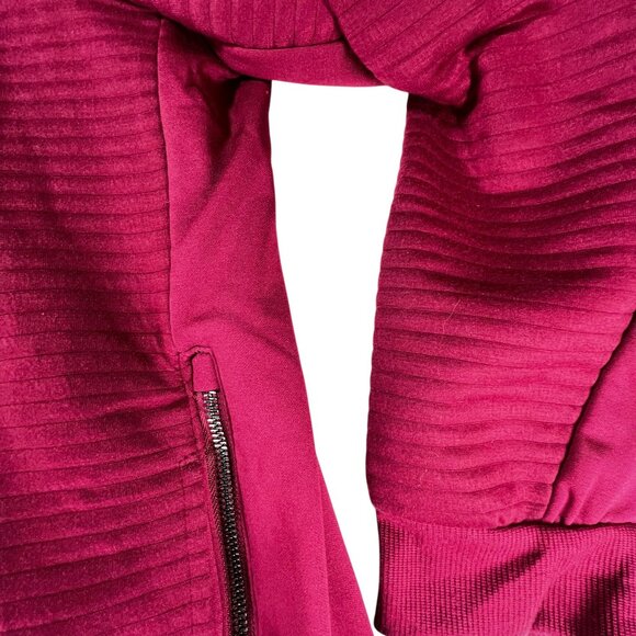 Ribbed Mock Neck Pullover Shirt Side Zippers 2X Magenta The Sweatshirt Project - Picture 5 of 13